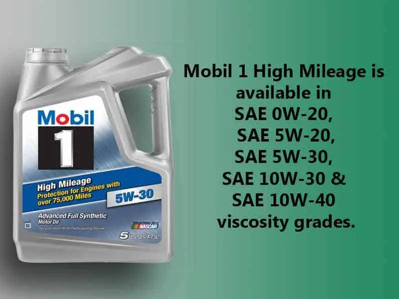 Mobil 1 high mileage multi grade viscosities