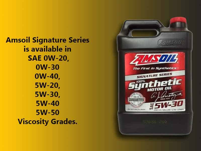 Amsoil signature viscosity grades