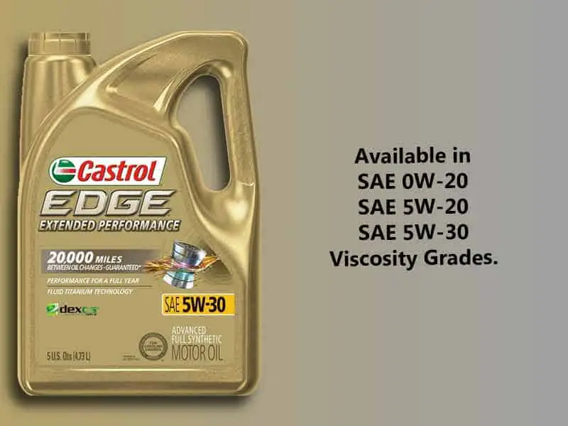 Castrol Edge Extended Performance available viscosity grades