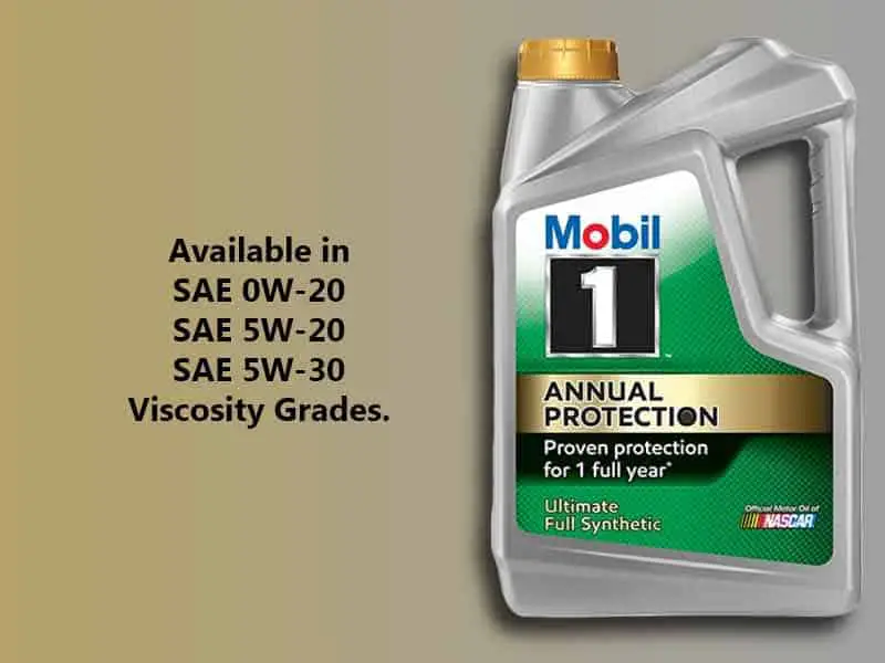 Mobil 1 Annual Protection available viscosity grades