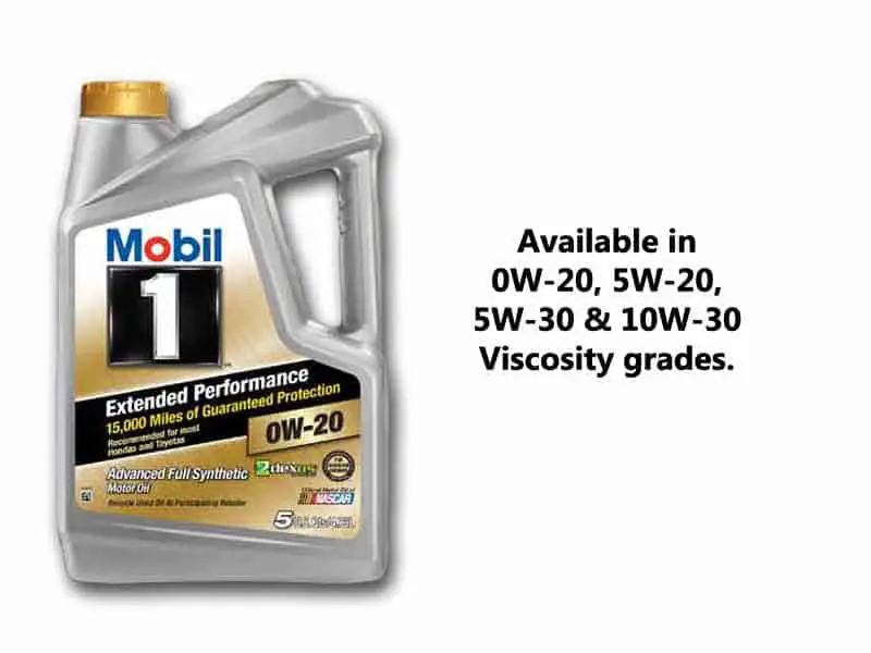 MOBIL 1 EXTENDED PERFORMANCE available Viscosity Grades