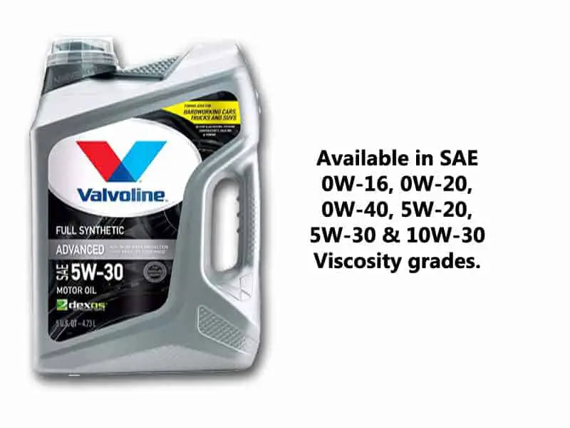 Valvoline advanced all viscosity grades