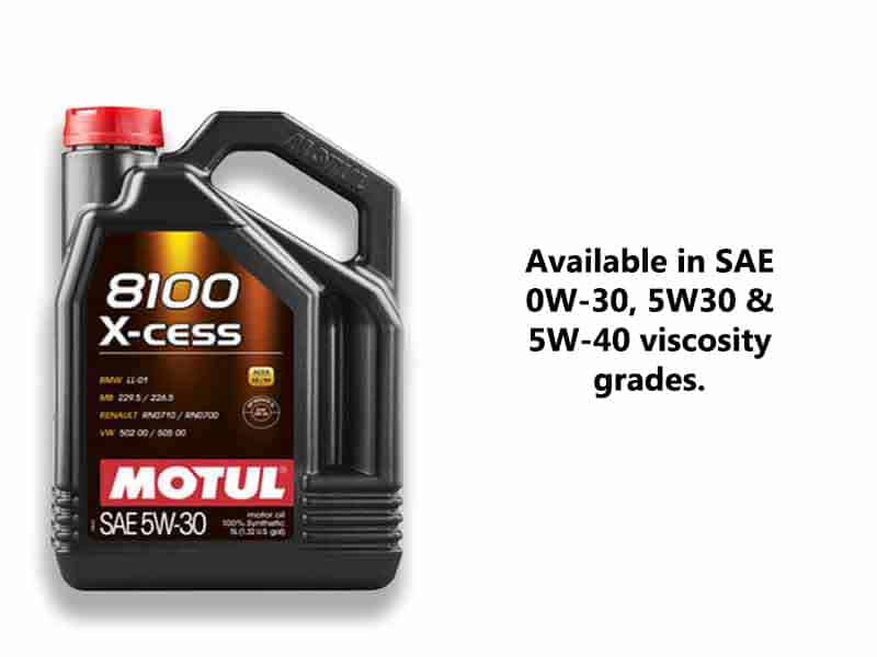 Motul 8100 x-cess viscosity grades