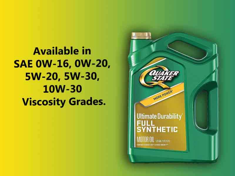 Quaker State Ultimate durability viscosity grades