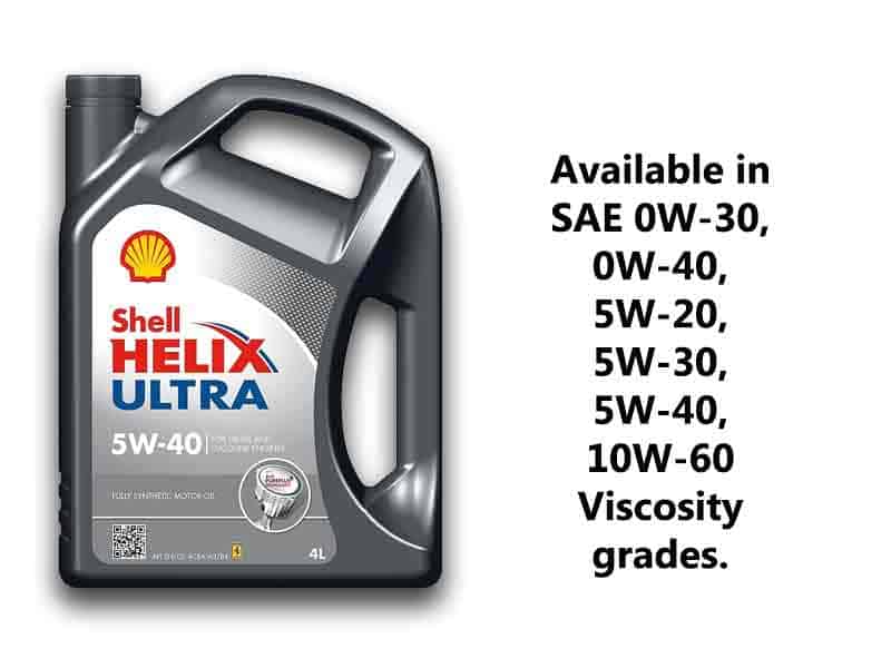 Shell Helix ultra viscosity grades