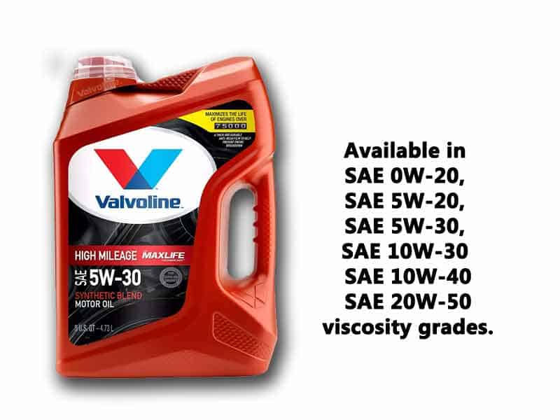 VALVOLINE MAXLIFE HIGH MILEAGE VISCOSITY GRADES